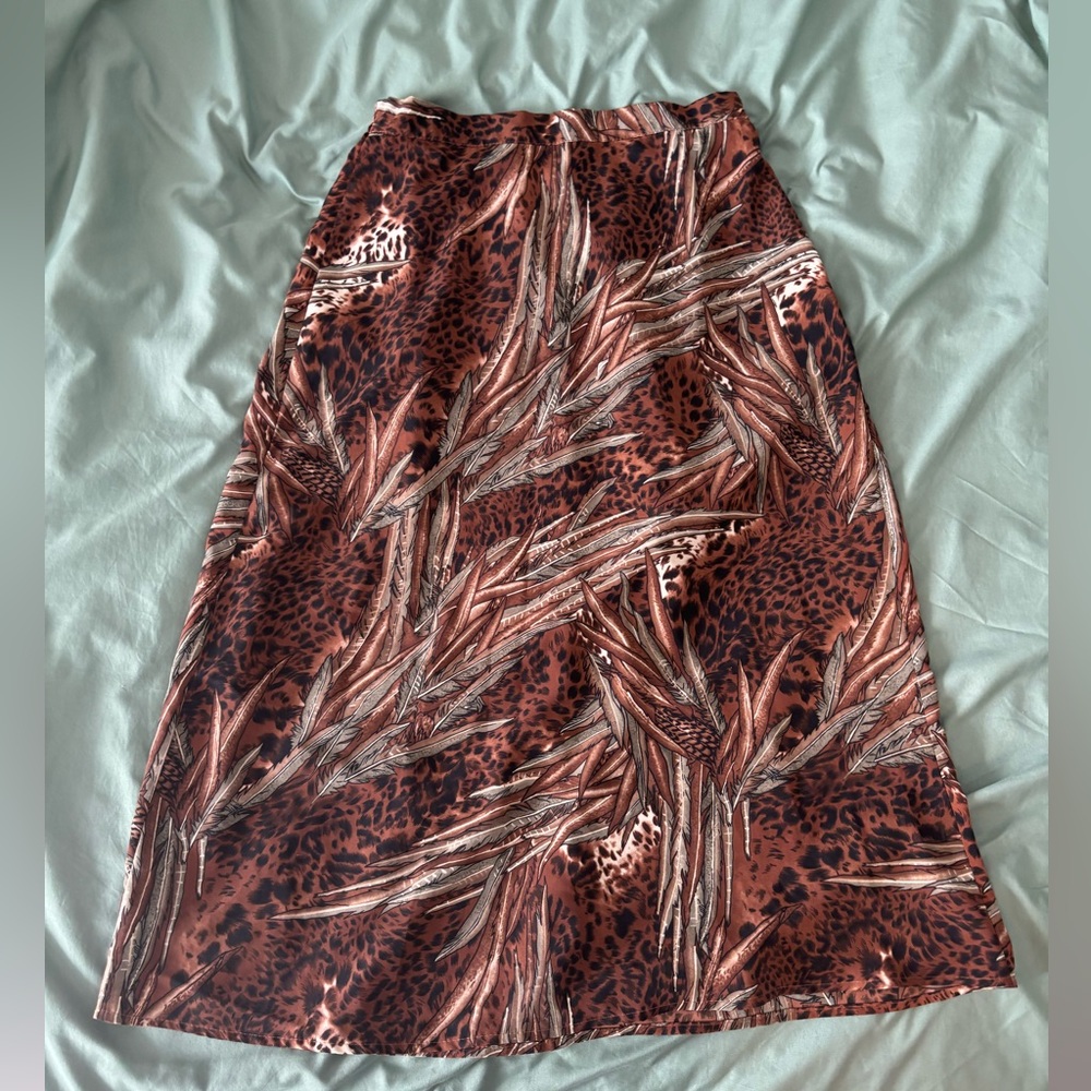 Wild Patterned A-Line Skirt